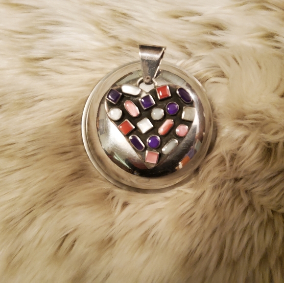 Native American Navajo Heart Pendant EUC - Picture 5 of 11